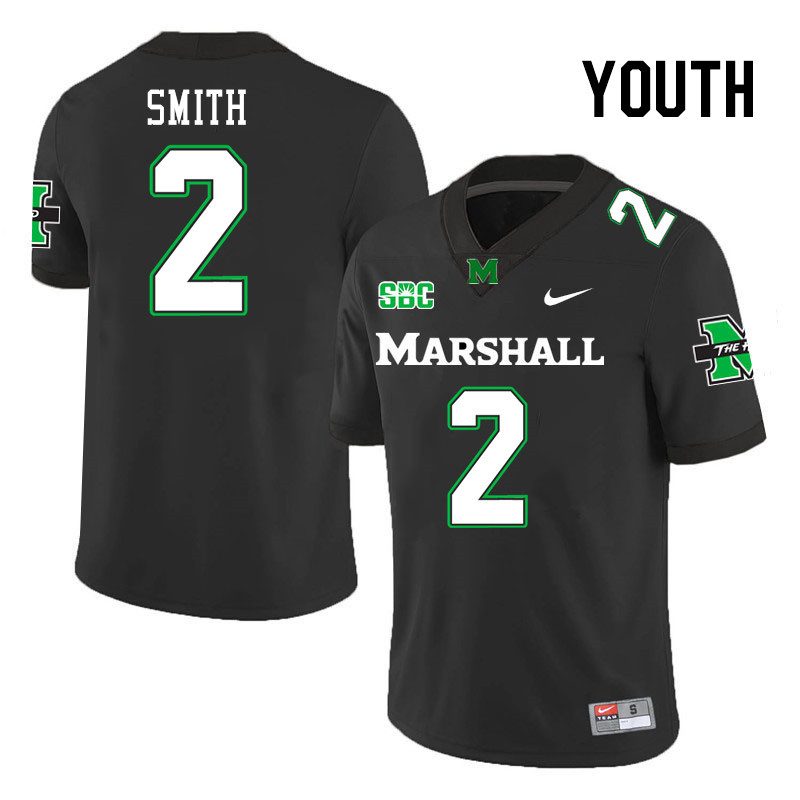 Youth #2 Daytione Smith Marshall Thundering Herd SBC Conference College Football Jerseys Stitched-Bl